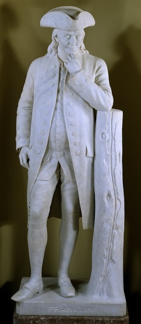 Benjamin Franklin by Hiram Powers in the Senate wing of the Capitol