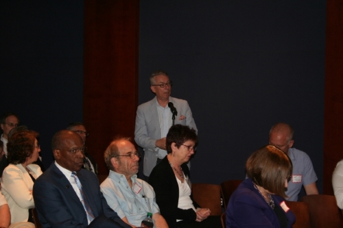 Audience members could ask the panel of speakers questions at the spring 2018 symposium.