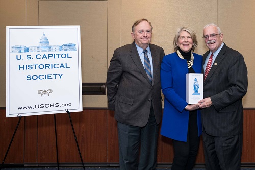 USCHS Chairman Donald G. Carlson, President Jane L. Campbell, and Trustee Rep. Gerry Connolly