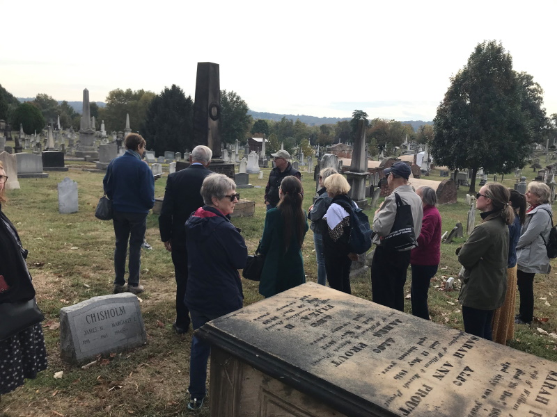 USCHS 2019 Congressional Cemetery Tour: Guests consider the prevalence of obelisk memorials
