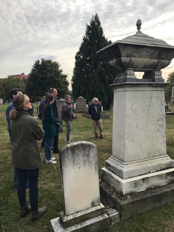 USCHS 2019 Congressional Cemetery Tour: Guests consider the symbolism of urns in cemetery art