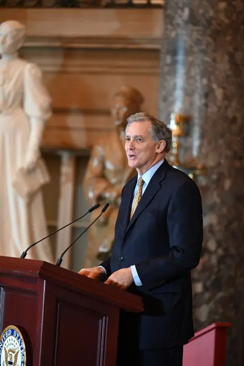 Congressman French Hill delivering his remarks.