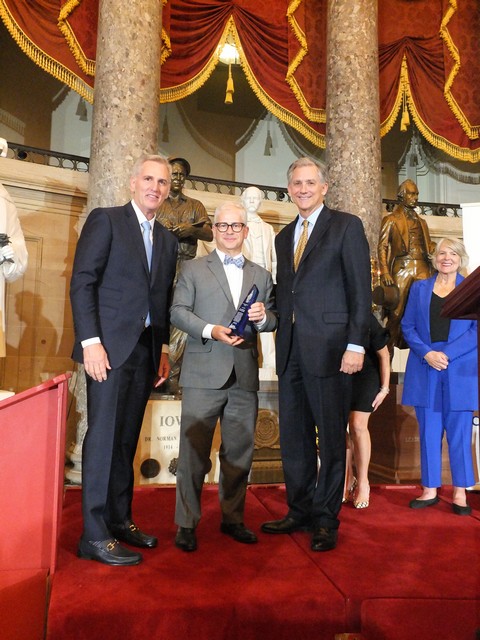 Speaker Kevin McCarthy, Congressman Patrick McHenry, and Congressman French Hill