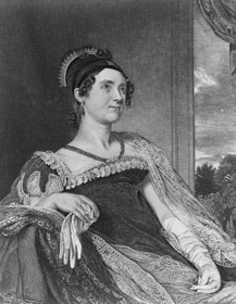 Louisa Catherine Adams (1775-1852), wife of John Quincy Adams, by Charles Leslie (painter) and G.F. Storm (engraver).

Credit: The Library of Congress, Prints & Photographs
Division